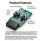 PC Power Reset Switch External Module 9Pin Motherboard Header Power LED HDD Indicator for Computer Case Test Board Repair DIY