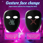 Led Mask with App Control Programmable, Lighted Mask Gesture Control Face Transforming , Light up Halloween Mask For Adults