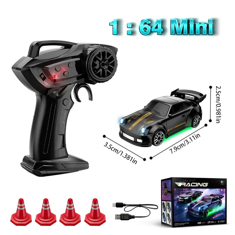 4WD 2.4GHZ RC Simulation Mini Drift Car Palm Racing Model Desktop Toys 1/64 Scale Remote Control Cars Kid Gift For Children Boys