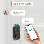 1/2/4PCS Arpha Smart Door Lock Keyless Entry Keypad Electronic Deadbolt WiFi Door Lock with Tuya App Control Auto Lock One-Time Password Anti-Peeping Passcode Battery Powered for Home Front Door