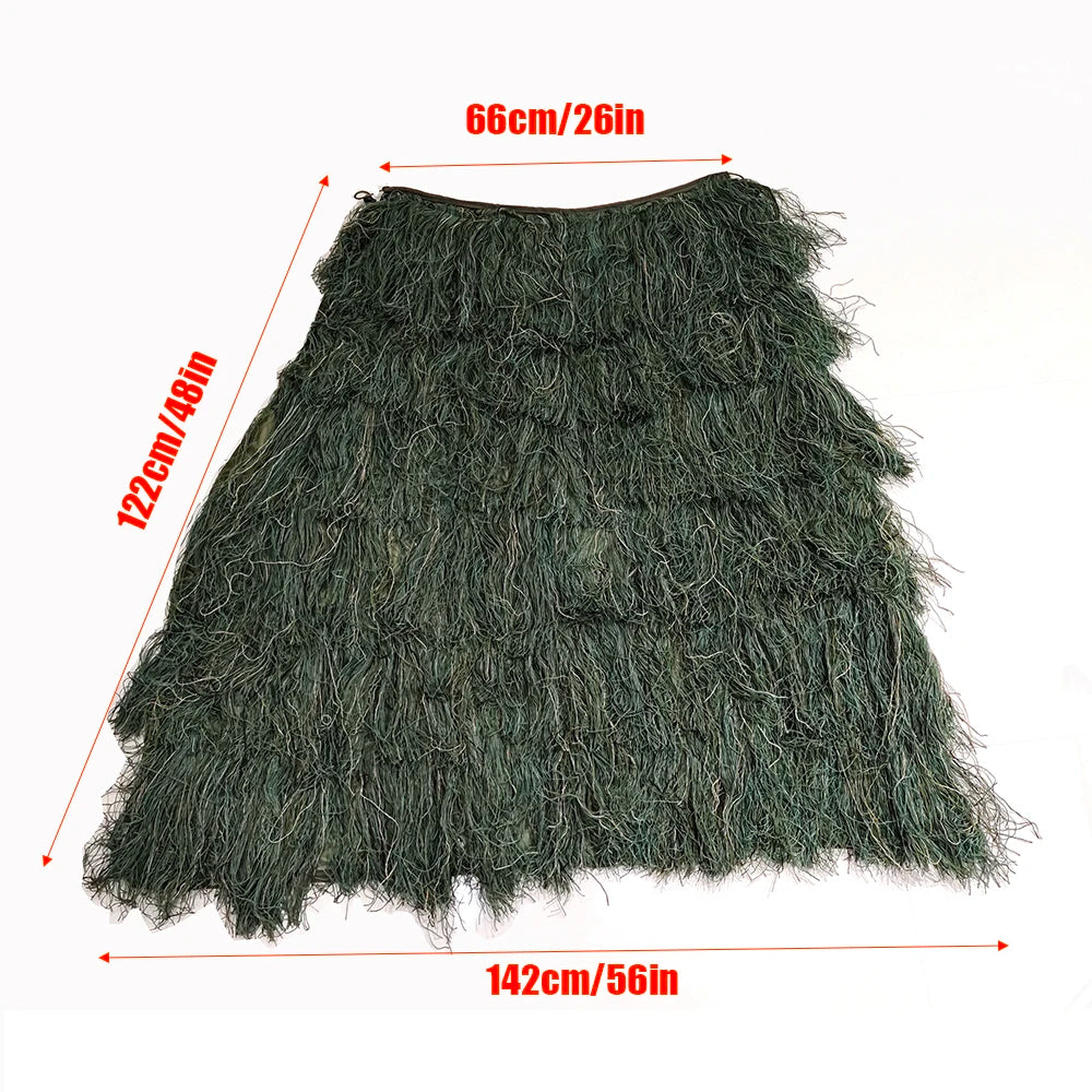 Lightweight Ghillie Poncho Tactical Sniper Ghillie Top for Airsoft Paintball Ghillie Poncho Suit Woodland