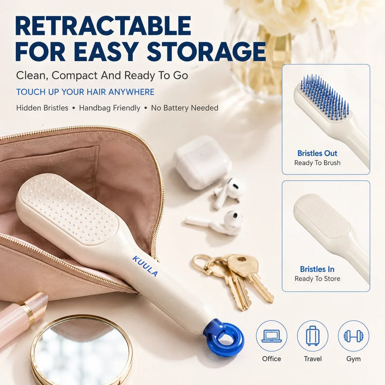 Retractable Self Cleaning Hair Brush One Push Detangling Scalp Massage Comb Portable Anti Tangle Styling Brush Women Travel Gift