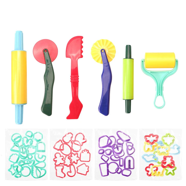 Children DIY Plasticine Mold Modeling Clay Accessories Playdough Tool Kit Plastic Set Knife Mold Kids Educational Toys Gifts