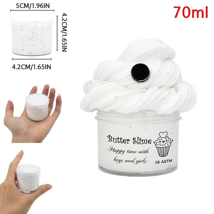 70ml Chocolate Cookies Butter Slime Kit With Scented Slime Soft Fluffy Putty DIY Plasticine Birthday Gift Toys For Party Favors