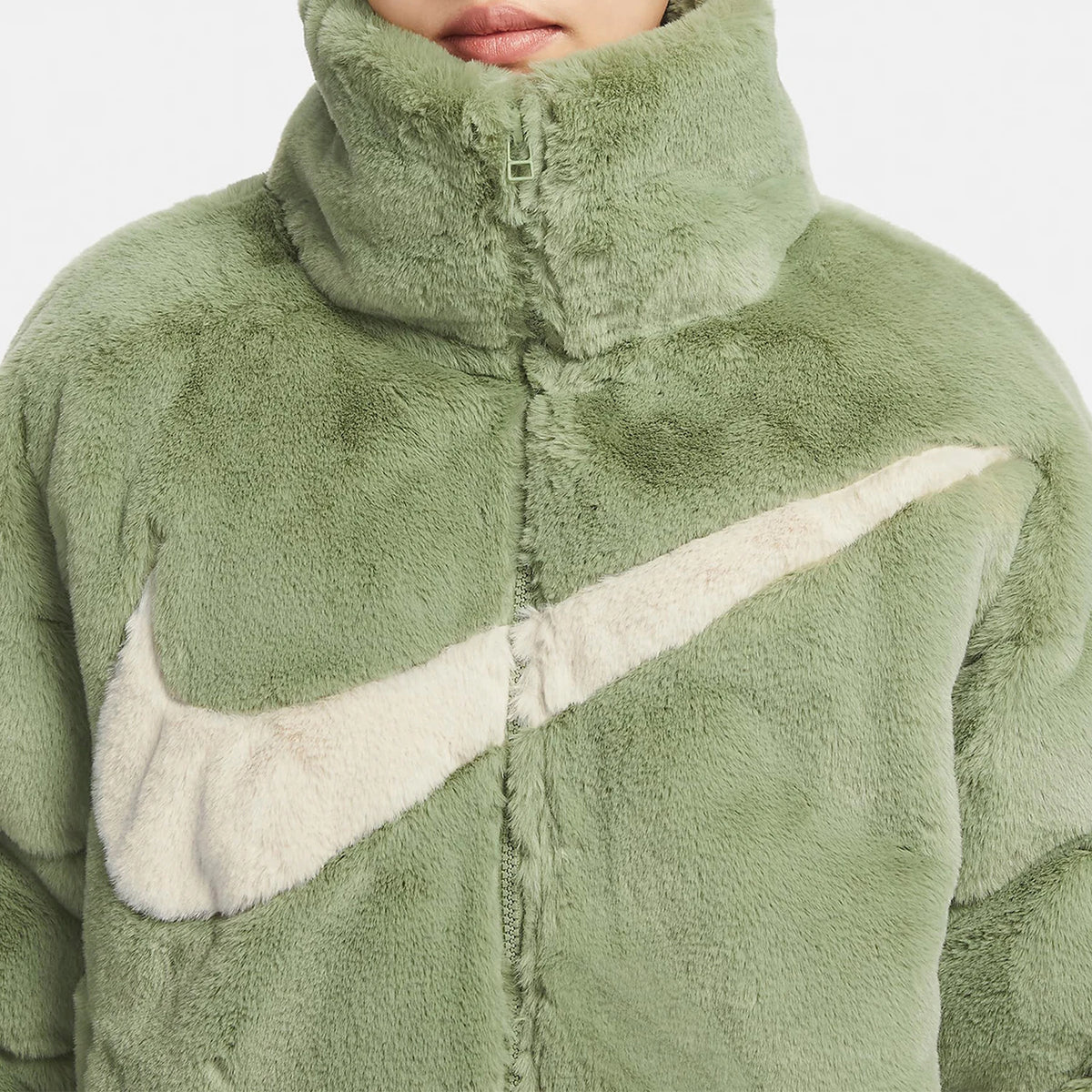 Nike genuine winter women's standing collar faux mink fleece warm jacket FN0461-386
