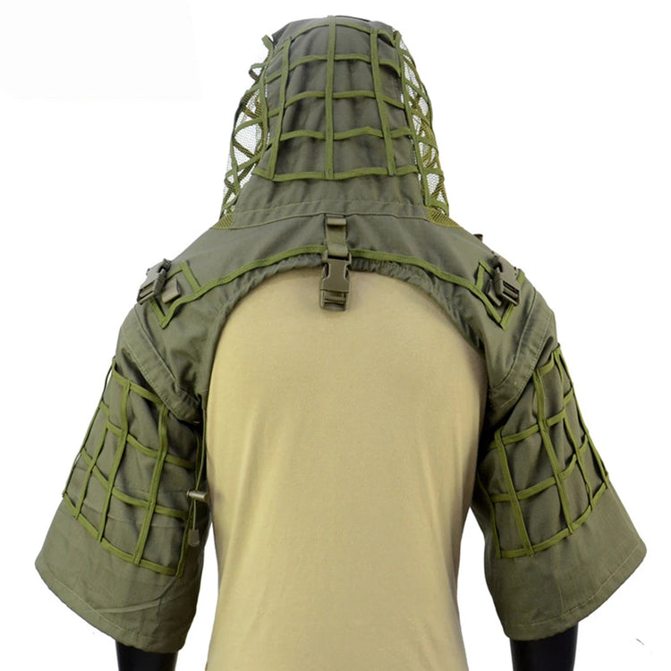 Ghillie Suit Foundation, Ghillie Poncho, Camouflage Hunting Base, Cape Sniper Viper Hood for Airsoft Paintball