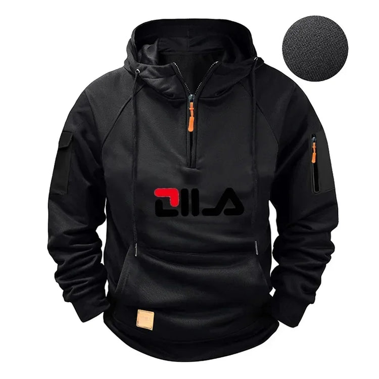 2026 Autumn/Winter Men's Loose-Fitting Long-Sleeved Hooded Sweatshirt - Street Fashion Casual Daily Wear Top