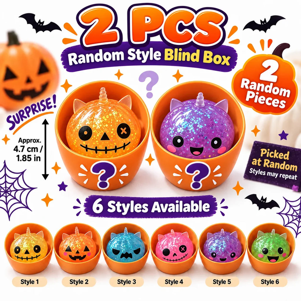 1-5PCS Halloween Dumpling Squishy Mystery Box Unicorn Ears Slow Rebound Squeeze Fidget Sensory Stress Relief Novelty Gift