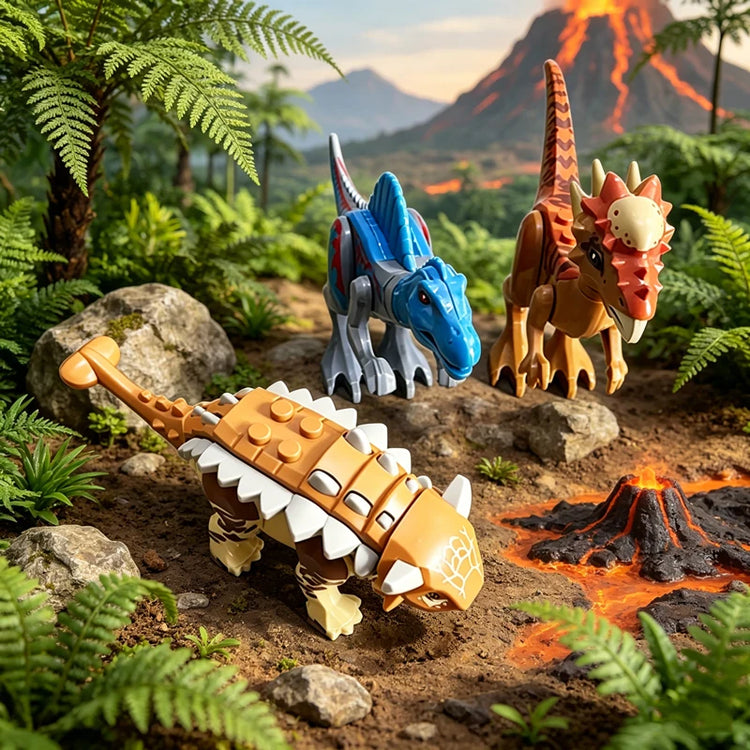 Dinosaur Figures World Building Blocks Set Jurassic Dino Model Educational STEM Bricks DIY Assemble Toys for Kids Birthday Gifts