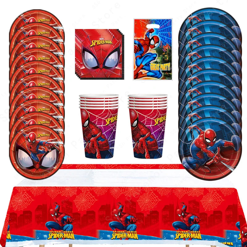Spiderman Birthday Party Decorations Set Disposable Tableware Napkins Cup Plate Spidey and His Amazing Friends Birthday Supplies