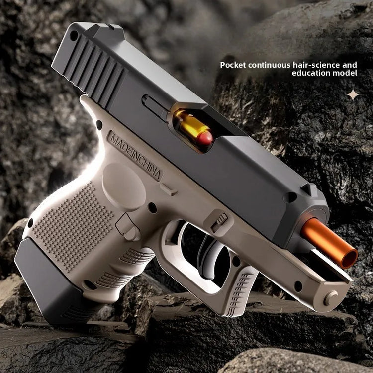 Shell Ejection Toy Gun Pocket Pistol Model Manual Burst Blaster Mechanical Shooting Game Toy Outdoor CS Toy Movie Prop