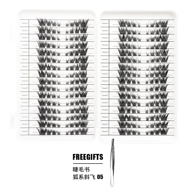 Individual Lashes Eyelash Book Clusters Extensions False Eyelash DIY at Home Cluster Eyelash Extensions Makeup Kit Lashes