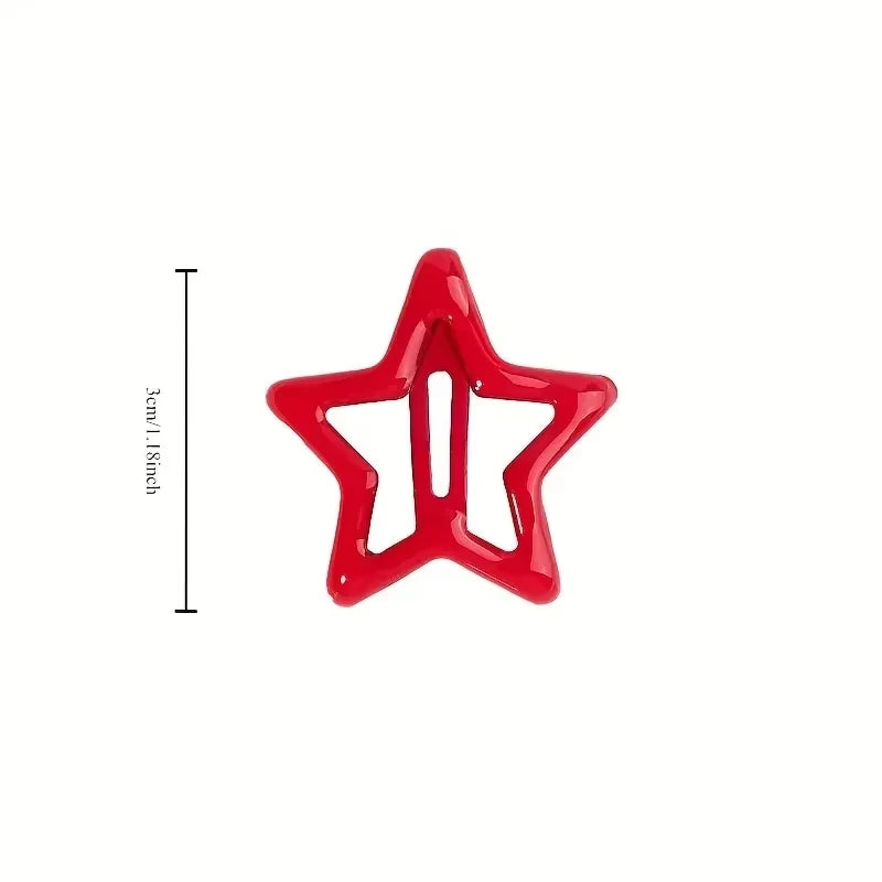 10/30/50pcs Colorful Star BB Hair Clips Girls Y2K Cute Star Barrettes Women Simple Metal Snap Clip Headdress Hair Jewelry Access