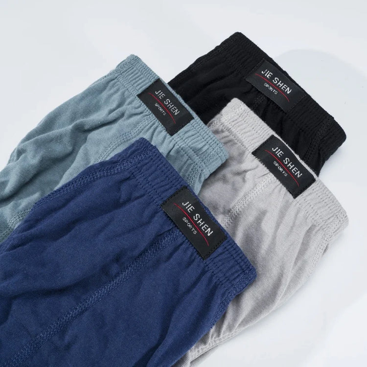 4 Pcs/Lot Men's 100% Cotton Breathable Briefs Comfortable Male Underwear Lingerie Panties Underpants Plue Size Xl -5Xl