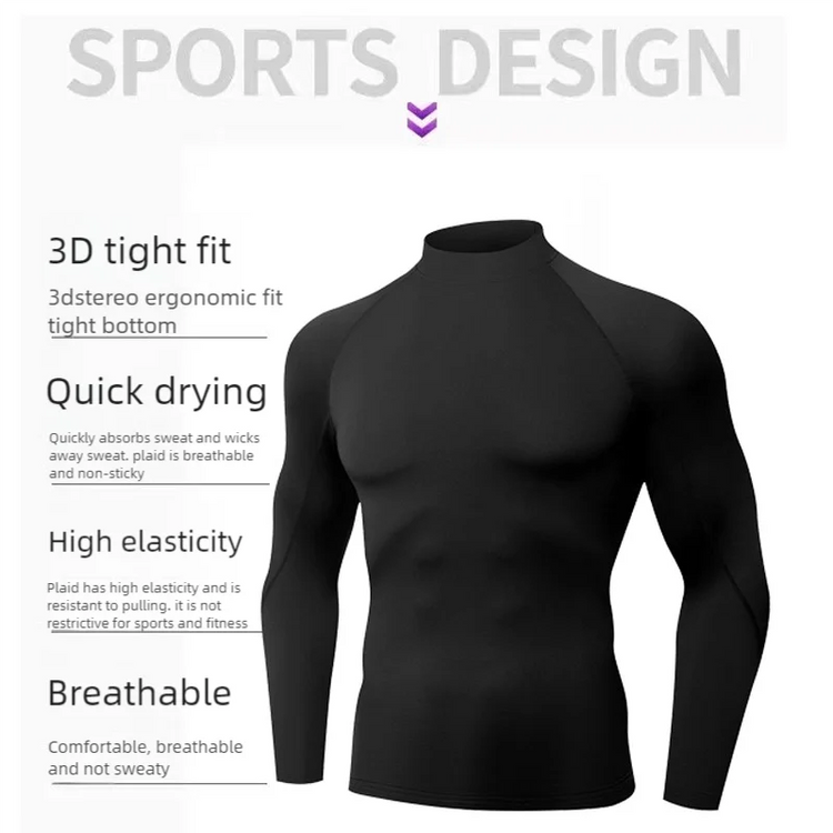 Winter T-shirt For Men Quick Fleece Warm Running Shirt Long Sleeve Compression Top Gym T Shirt Men Fitness Tight Rashgard