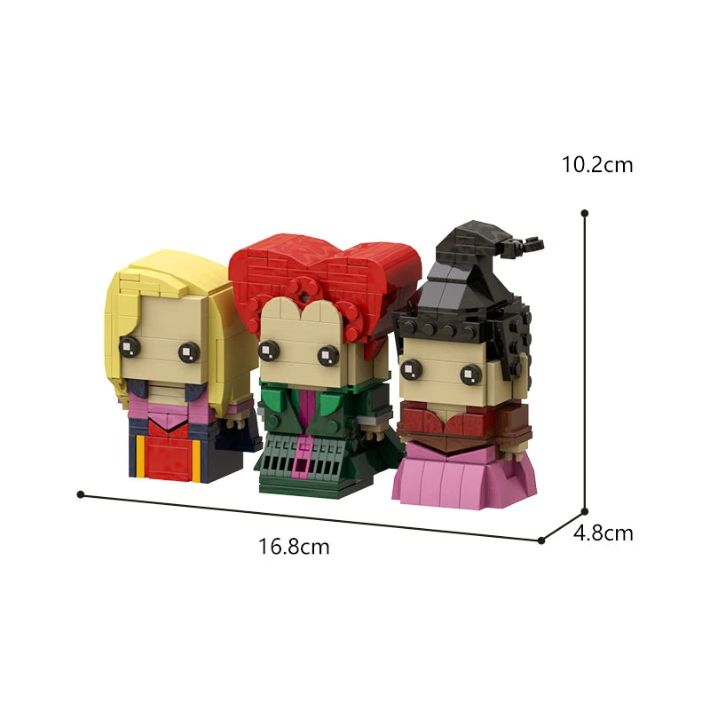Yigebebe Movie Hocus Pocused Action Figures Winifred Mary Sarah Building Blocks Movie Witch Three Sisters Bricks Toys Gift