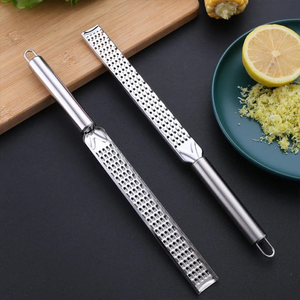 1PC 30cm Kitchen Grater Lemon Cheese Spices Stainless Steel Grater Kitchen Gadgets Flat Grater Design Long Grater