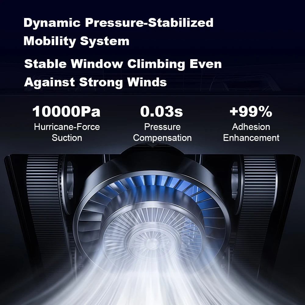 Liectroux G9 Robot Window Cleaner,10000Pa,Dual Vibrating Bionic Arms,8-Way Water Pump Spray,Nano Cleaning Squeegee,Smart Memory