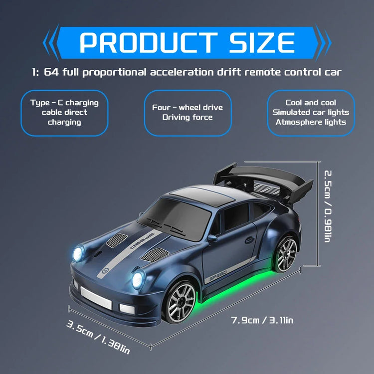 4WD 2.4GHZ RC Simulation Mini Drift Car Palm Racing Model Desktop Toys 1/64 Scale Remote Control Cars Kid Gift For Children Boys