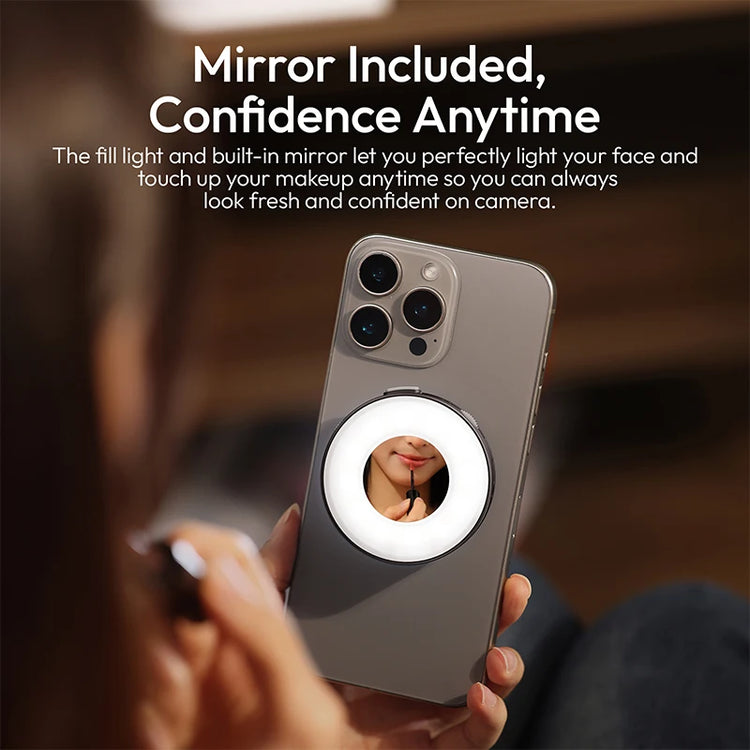 Ulanzi ML05 MagLock Fill Light 2500-9000K Dual-Sided Magnetic Phone Grip Ring-Shaped Soft Light for Food Review Vlog Studio Shot
