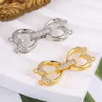 Juya 18K Gold Plated Decorative Fasteners Connector Locks Pearls Clasps Accessories For DIY Needlework Beads Jewelry Making