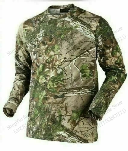 Mens Real Tree Fishing Hunting Tactics Camouflage 3d Print T-shirt Men Women Fashion Outdoor Sports Camo Tops Tees Mens Clothing