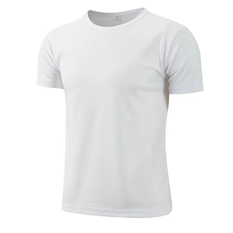 Summer Short Sleeve t Shirt For Men Casual White t-Shirts Top Man Breathable Gym Shirt Tees Quick Dry Soccer Jersey Man Clothes