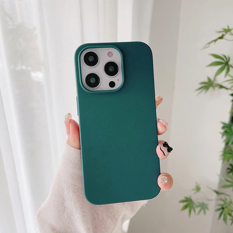 Luxury Candy Color Silicone Soft Case For iPhone 16 15 14 13 12 Pro Max Plus Mini 16+ Matte Ultra Thin Cover Frosted Shell Slim