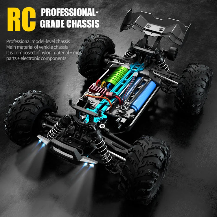 16102 Brushless Professional RC Remote Control Car Four-wheel Drive High Horsepower With LED Off-road Adult Four-wheel Drive 70KM/H High-Speed Drift Racing Boy Toy