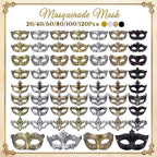 20-120Pcs Masquerade Masks Bulk Venetian Carnival Masks Vintage Antique Party Masks for Women Men Mardi Gras Prom Halloween