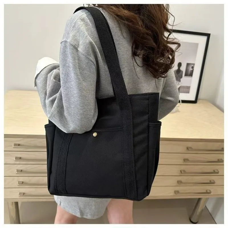 Large-capacity Canvas Tote Canvas Bag Goes to Work, Goes out, High-value Commuting Versatile Literary and Artistic Student Wear