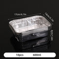 10pcs Rectangular Tin Foil Tray AirFryer Disposable Food Containers Bowls BBQ Take Away Cake Boxes Aluminum Packaging Box