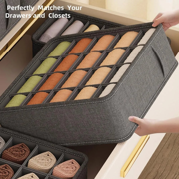 Underwear Organizer Storage Box, Drawer Fabric Foldable Cabinet Closet Storage Boxes for Storing Socks, Underwear, Ties, Belts