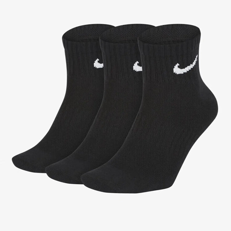 Nike Unisex 3-Pack Short-Cuff Casual Basketball Socks Breathable Moisture-Wicking Socks SX7678-100