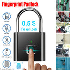 Smart Fingerprint Padlock Waterproof Fingerprint Keyless Door Lock Type C Rechargeable Security Padlock for House