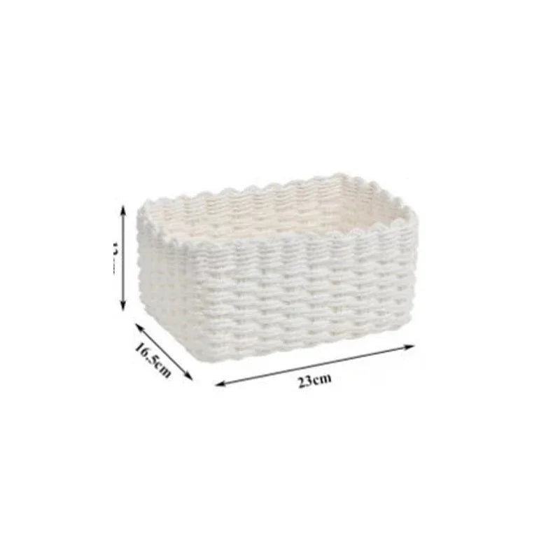 1/3pcs Handmade Straw Woven Soft Round Paper Rope Storage Basket for Organizing Decorative Storage Bins Office Storage Box