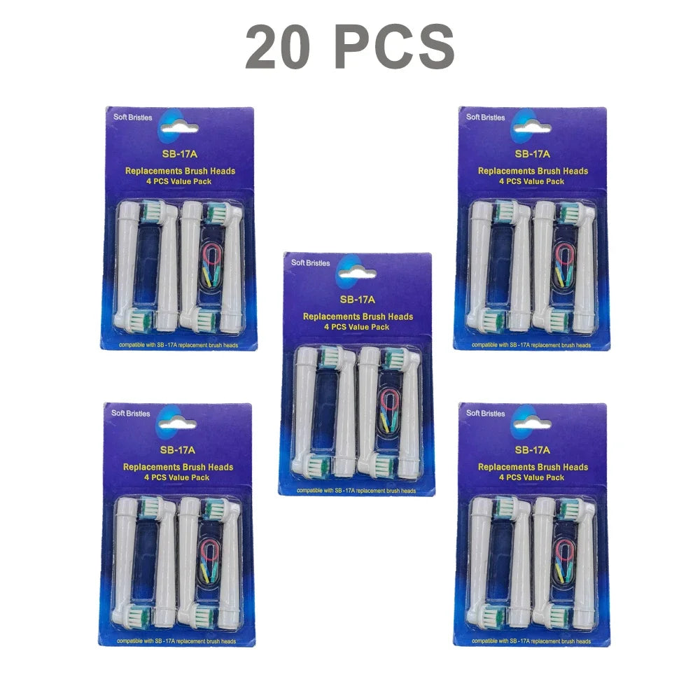 16/20pcs Oral A B Sensitive Gum Care Electric Toothbrush Replacement Brush Heads Sensitive Brush Heads Extra Soft Bristles