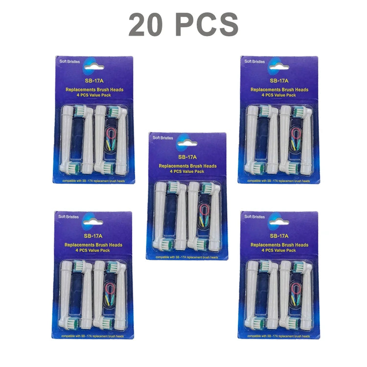 16/20pcs Oral A B Sensitive Gum Care Electric Toothbrush Replacement Brush Heads Sensitive Brush Heads Extra Soft Bristles