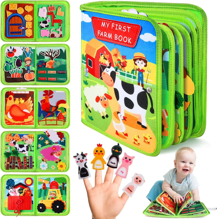 Baby Toys Busy Book for 1 2 3 Year Old, Toddlers Montessori Farm Busy Book