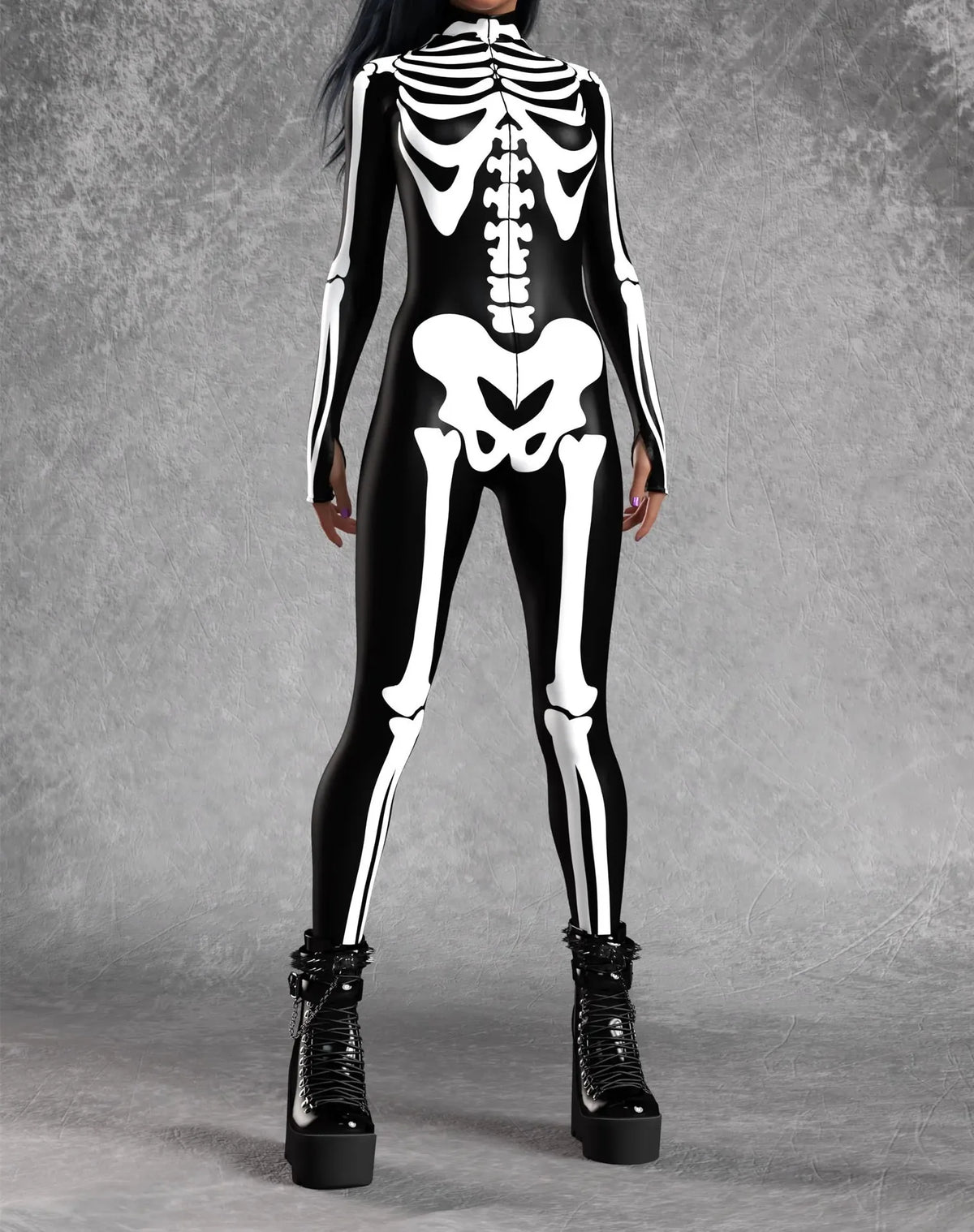 Sexy Fashion Print Jumpsuit Woman Turtleneck Zentai Bodysuit Cyberpunk Steam Tight Suit Halloween Costume Burning Man Outfit