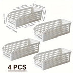 4pcs Stackable Storage Basket Set-Multifunctional Plastic Storage Box,Suitable for Books, Snacks,etc.Ideal Choice for Family