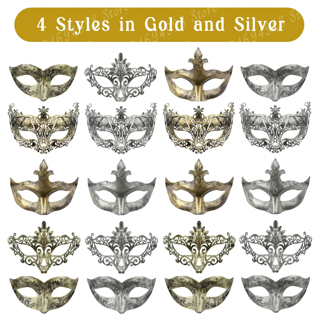 20-120Pcs Masquerade Masks Bulk Venetian Carnival Masks Vintage Antique Party Masks for Women Men Mardi Gras Prom Halloween