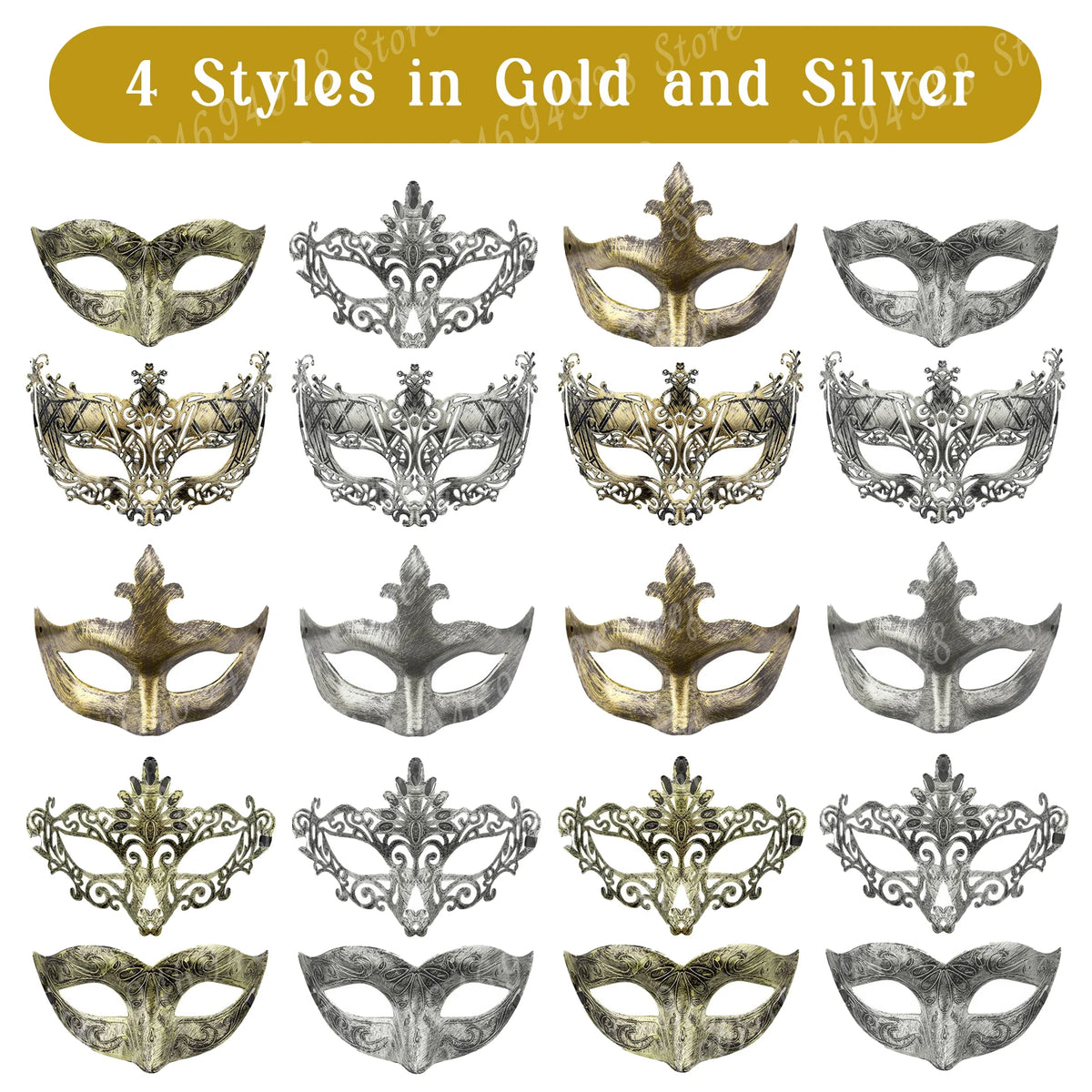20-120Pcs Masquerade Masks Bulk Venetian Carnival Masks Vintage Antique Party Masks for Women Men Mardi Gras Prom Halloween