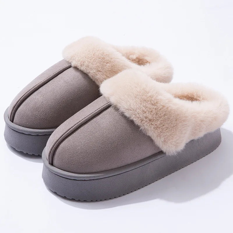 Women's Ankle Snow Boots Winter Fashion Home Platform Low Top Slippers Living Room Rug Shoes Women's Outdoor Warm Non Slip Boots
