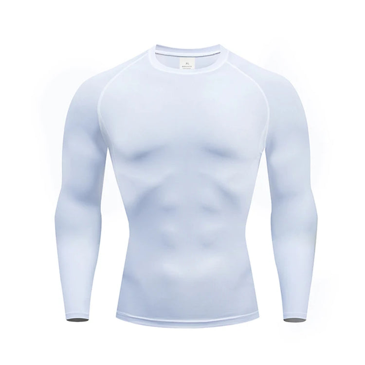 1pcs Men's Long-sleeved Thermal Underwear Male Thin Tight Fitting Fast Dry Elastic Fitness Tops Man Autumn Winter Sprots Wear