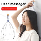 Octopus Head Massager Scratching Scalp Relaxation Relief Body Massager Scratcher Relieves Tension Health Care Tools Random Color