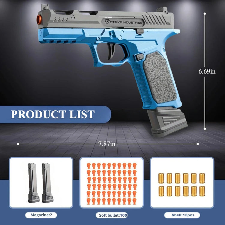 USP Shell Ejecting Soft Bullet Toy Gun Automatic Pull Back Action Shell Throwing Continuous Firing Shooting Games Christmas Gift