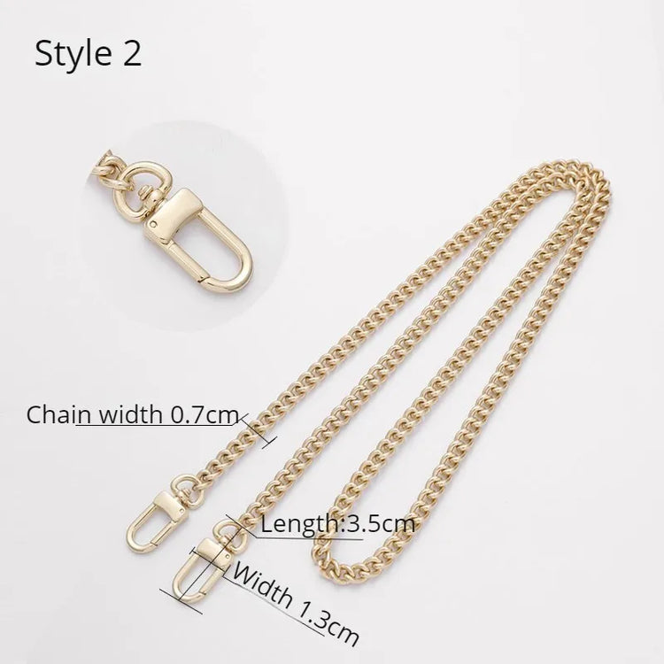 Golden Bag Chain women bag bag chain accessories Metal Extension Chains Crossbody Belt Replacement Bags Strap For Women's Bag