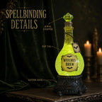Funny Witches' Brew Potion Bottle Glitter Globe with Led Lights Resin Sparkling Powder Bottle Crafts Halloween Party Decoration