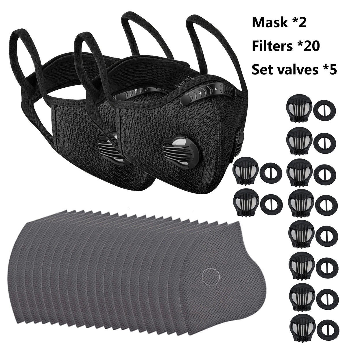 SHIZIWANGRI Cycling Face Mask Sport Washable Reusable with Filter Dust Mask Facemask for Men Bandana Actived Carbon Filters
